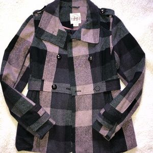 PINK & BLACK FLANNEL DESIGN COAT
